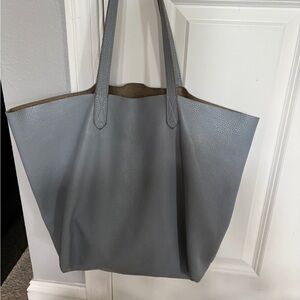 Cuyana light blue Leather Tote Bag